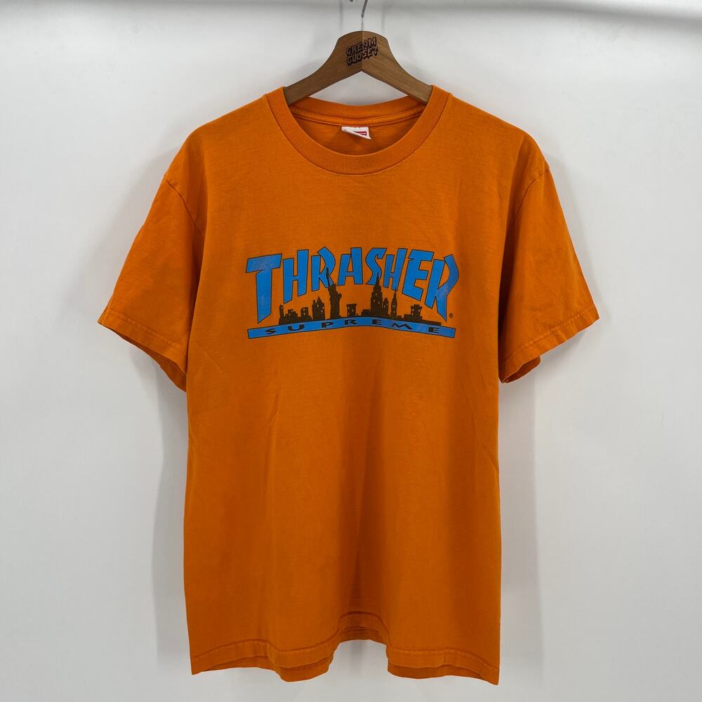 FW21 2021 Supreme NYC x Thrasher Skateboarding Magazine Skyline Tee in Orange M